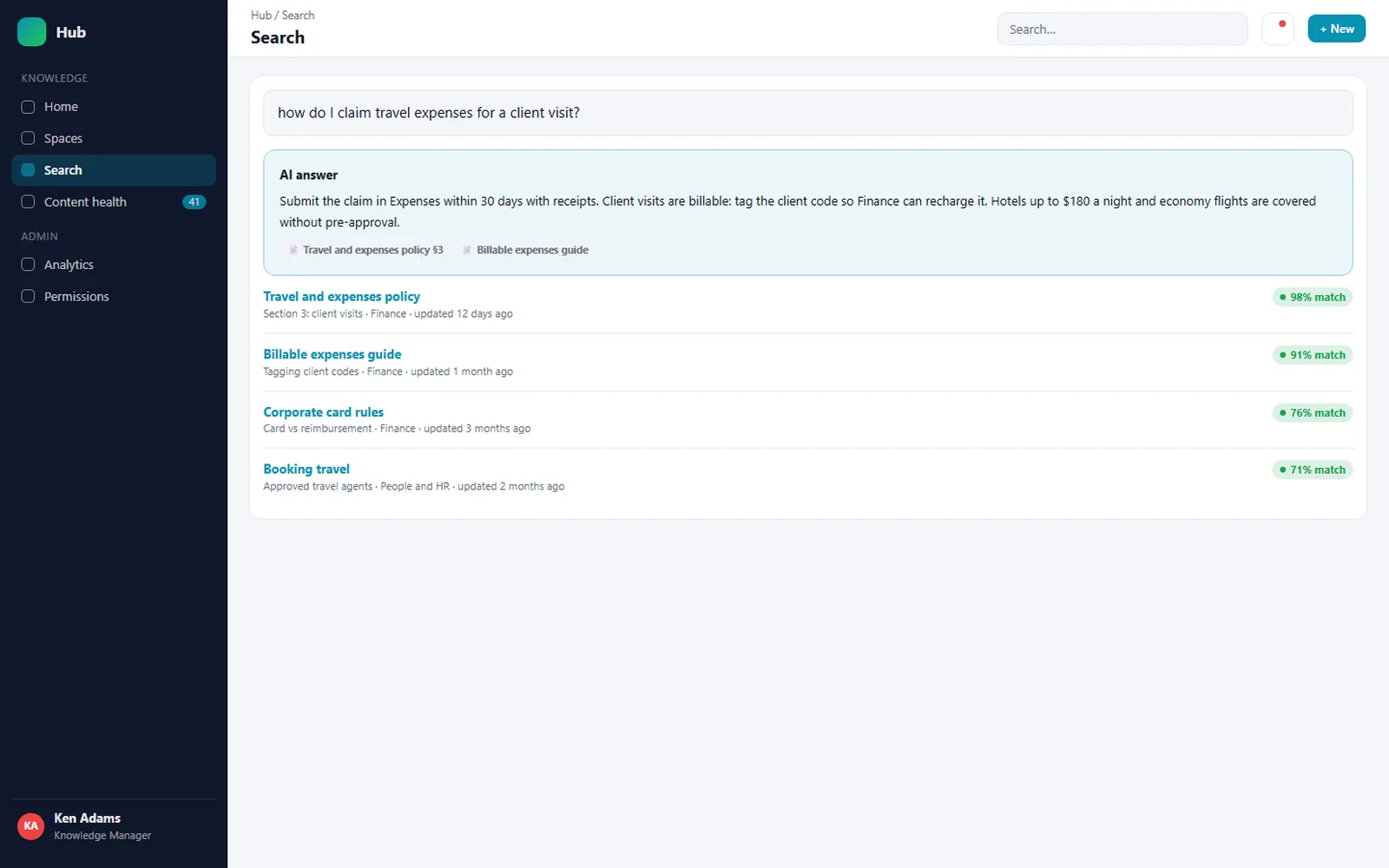 Enterprise Knowledge Hub: Search
