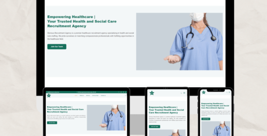 Porifyx Portfolio - Glorious Health and Social Care Recruitment Agency - WordPress website design